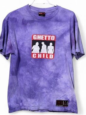 Ghetto Child purple tie-dye tee medium vintage
